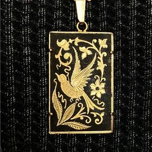 Engraved Bird Necklace